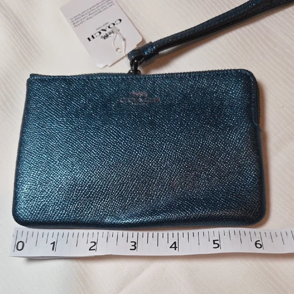 Coach Metallic Blue Wristlet - Picture 5 of 5